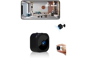 AOBOCAM Mini Telecamera WiFi Interno, Videocamera Sorveglianza 1080P, Visione Notturna, Rilevamento di Movimento, Controllo Remoto Con App (black 1) (Black 1)