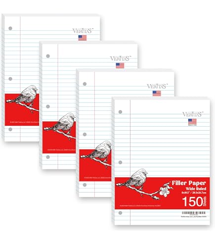 Ruled Filler Paper – 8.5 X 5.5 Inches, 3-Hole Punched, Mylar-Reinforced – 100 Sheets, Made In USA - View #2