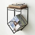 Gillas Wall Mounted Turntable Stand with Storage, Vinyl Record Holder, Metal