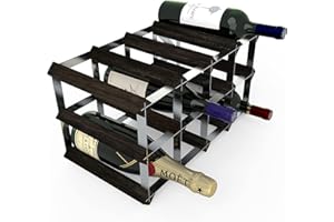 RTA Traditional Wine Rack-Fully Assembled, wood, Black Ash, 12 Bottle Capacity