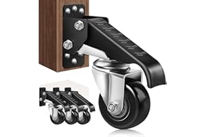 Yeabett Wózki Kołowe do Ciężkich Zadań, Koła Hamulcowe Regulowane Konstrukcja Stalowa Poliuretanowe Trwałe, 320kg