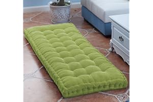 DG Catiee Coussin de Banc épais Coussin de canapé Long Intérieur,Coussin de Banc de Jardin,Coussin de Banc de Salle à Manger rectangulaire Coussin de Sol Coussin de siège Tapis (90x50cm,Vert)