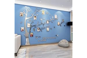 GUANGMU Tree Wall Stickers 3D DIY Tree Wall Decal Art Murals Large Family Photo Frames Tree Decoration for Living Room Bedroom Restaurant Home Decor