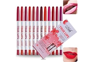 FMCOMMERCE Perfilador Labios Permanente Pack 12unds.- Delineador Labios Suave y Cremoso Enriquecido con Vitaminas y Aloe Vera- Lip Liner de Acabado Profesional- Lapiz Labios mate.