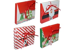 WIDDLE GIFTS Christmas Money Wallet/Gift Voucher Gift Box with Envelope - Pack of 4 Fun Designs