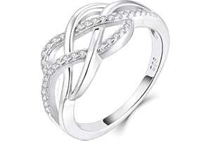 YL Bague Celtique 925 Argent 5A Oxyde de Zirconium CZ Anniversaire éternité Celtic Knot Ring pour les Femmes