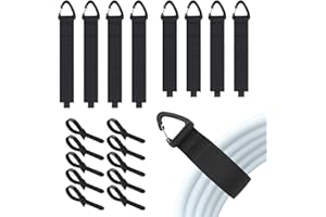 MOSTFUN 8 Pcs Organizador de Cables, Correas de Almacenamiento de Nylon con Hebilla Triangular, 10 Pcs Bridas Reutilizables para Cables, Alambres, Cuerdas y Mangueras, 3 Tipos
