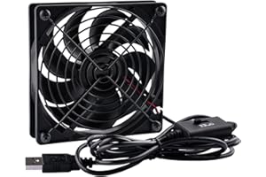 GeeekPi DeskPi RackMate Akcesoria 120 mm USB PC Wentylator 5 V z L/M/H Przełącznik prędkości 3 stopni Przenośny wentylator chłodzący o wysokim przepływie powietrza, USB do odbiornika modemu