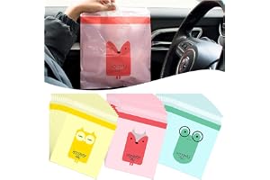 Sky-Touch Self Adhesive Trash Bags 45 Pcs,Waterproof Car Garbage Bag Disposable Trash Bags Leak Proof, Vomit Bags For Cars, Kitchens, Bedrooms, Study Rooms, Travel, Camping, Office