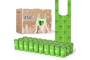 DEO DOO Poo Bags Dogs with Tie Handle Biodegradable Cherry Blossom Scented Poop Bags 450 30 Rolls Counts Leak Proof and Extra Thick Waste Bags Refill Rolls for Cat Litters