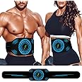 UIHOL ABS Trainer EMS Muscle Stimulator, ABS Toning Belt for Sculpting, EMS Electrical Muscle Stimulation USB Rechargeable Portable 12 Modes 19 Intensities Suitable Ab Trainer for Men and Women