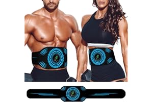 UIHOL EMS Trainingsgerät, EMS Bauchtrainer, EMS Elektrische Muskelstimulation USB-wiederaufladbarer tragbarer 12 Modi 19 Intensitäten Geeignet Damen & Herren