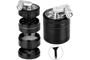 Camidy 4 Layers Grinder, 4- Layer Zinc Alloy Manual Crusher Mill with 3- Chambers Handle for Kitchen Spice Grinding Tool