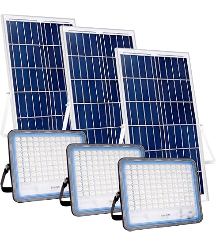 2 Fari LED Solari 400W Con Pannello Separato, 270 LED, Luce Fredda/calda/naturale, Sensore Crepuscolare, IP68, Per Esterno Giardino