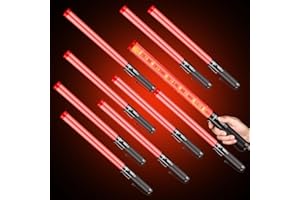 HiGiant 10 Pack 21 Inches LED Traffic Control Baton, Red Light Wands with 2 Flashing Modes, Air Traffic Control Light with Side Clip for Parking Direct, Airport Safety