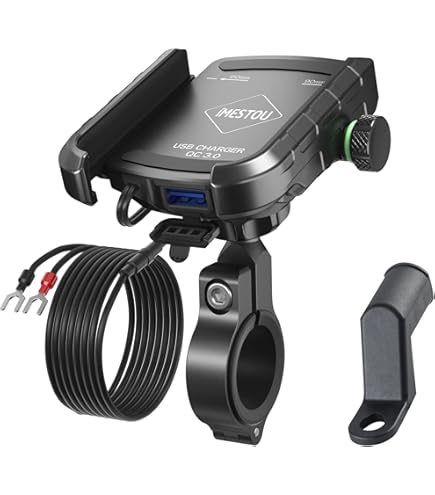IMESTOU Motorcycle Wireless USB C Charger Phone Mount With Detachable SAE-O Ring