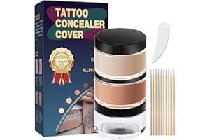 JPNK Copri Tatuaggi, Tatuaggio Coprire Il Trucco Impermeabile, 2 Colori Tatuaggio Coprire Occultatore, Di Lunga Durata per Tatuaggi, Cicatrici, Macchie, Vitiligo, Occultatore Invisibile Della Pelle