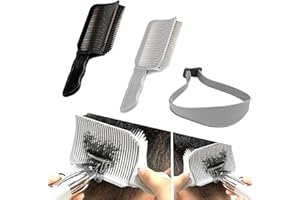 DAOOZHU 3 Stück Set Haarschneide Schablone,2 Stück V-förmiger Kamm+1 Stück Verstellbare Haarschneide Anleitung,Haarschneide hilfe übergang(Schwarz+Weiß)