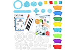 YANGUN Spirograph, Spirograph Bambini, Kit Righello Disegno Ingranaggi, Strumento Disegno Spirale Righello Geometrico, Gioco Creativo Mandala, Ottimo Regalo per I Bambini, 45 Pezzi