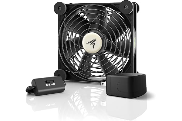AC Infinity MULTIFAN S3-P, tyst 120 mm AC-driven fläkt | med hastighetskontroll UL-certifierad för mottagare DVR Playstation