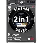 LG Smart Choice,11 Kg (Wash)/7 Kg (Dry), 6 Motion DD & Wi-Fi Front Load Fully Automatic Washer Dryer (FHD1107SWM, Intelligent & Convenient Fabric Care, Middle Black)