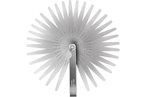 Spessimetro, HATANSE 32 Pezzi Spessimetro a Lamelle con (0.03-0.1mm) Metrico e Imperiale (0,001 a 0,004 ) Marcatura per Misurazione Larghezza o lo Spessore della Fessura