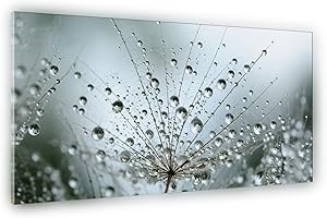 URBO ART – HOME DESIGN Paroi arrière de cuisine en verre feuilleté - Protection contre les éclaboussures - Protection contre les éclaboussures - Protection en verre - Planche à découper - Horloge - Motif : fleurs 100 x 60