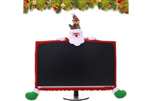 LUVDECO Weihnachten Computer Bildschirm Abdeckung 19-27 Zoll Elastische Monitor Border Dekoration für Laptops TV LCD PC Display Rahmen (Santa)