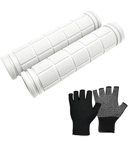 2 Paires De Poignées De Vélo Droite – Double Verrouillage, Caoutchouc Antidérapant, 13 Cm, Jaune – VTT, Route, BMX