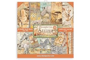 ‎STAMPERIA Stamperia Savana Scrapbooking Pad 20x20, Multicoloured (SBBSS57)