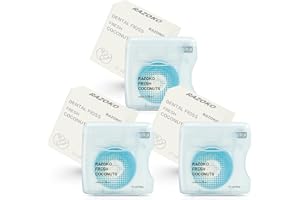 RAZOKO Coconut-Oil Infused Woven Dental Floss,Vegan and Cruelty-Free,Mint 6 Month Supply(33 Yds x 3 Units) (Coconut)