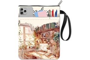 craspire Housse de Protection Imperméable et Lavable pour Livres de Bibliothèque avec Fermeture Éclair et Poche Avant Supplémentaire Idéale pour Les Bibliothécaires Les Lecteurs et Les Camarades