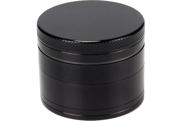 Evergreen Labs Grinder en Métal, Broyeur à Epices et à Condiments, 100% Aluminium, 4 Pièces, Noir, 50 mm