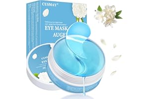 CUSMAY Augenpads, 60 Stück Eye Pads Hyaluronsäure Collagen Kamelie Eye Patches Gegen Augenringe Entfernen, Anti-Aging Feuchtigkeitsspendend Falten Reduzierende, Premium Hautpflege für die Augenpartie