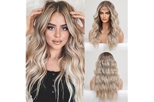 Long Ombre Blonde Lace Front Wigs for Women Long Wavy Synthetic Lace Front Wigs BLONDE UNICORN Natural Synthetic Wigs for Women Glueless Synthetic Wigs……