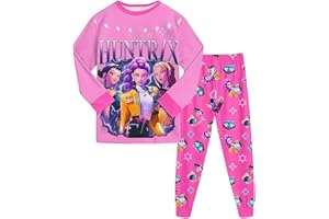 Genérico Conjunto de Ropa de Casa con Pantalón Chándal Manga Larga para niña Huntr/X Cuello Redondo Casual para Estar en Casa Tracksuit Niños Deporte