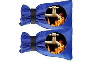 Wohohoho 2pcs Blue Outside Tap Covers for Winter, Large Outdoor Tap Cover Insulated Protector, Waterproof Thickened Thermal Tap Jacket Protects Your Tap from Freezing Bursting