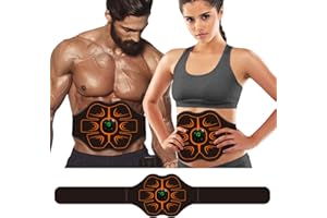 Queath Electroestimulador Muscular, EMS Estimulación,Abdominales Electroestimulacion, 6 Modos de Entrenamiento,Aparato de Entrenamiento Eléctrico,para Abdominales para Abdomen/Brazo/Piernas/Cintura