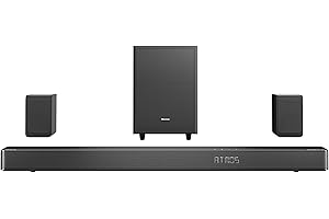 Hisense AX5125H 5.1.2 Soundbar mit kabellosem Subwoofer und Rücklautsprechern, 500W, Dolby Digital Plus, Dolby Atmos, Bluetooth, HDMI eARC/Optical/AUX/USB, Schwarz (2024)