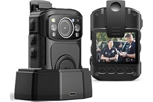 BOBLOV B4K5 4K Body Worn Camera Body Camera with Large 3400mAh for 11Hrs Video Recording, Inter 256GB Camcorder with Night Vision, Charging Dock, for Walking, Traveling, Police Strafverfolgung