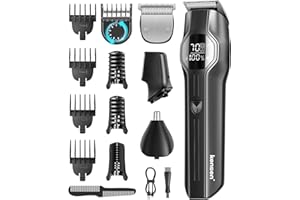 ‎KENSEN 12-in-1 Barttrimmer Herren, Haarschneider, Körperrasierer, Nasenhaarschneider, kensen Bartschneider Herren IPX7 Wasserdicht Bartrasierer 210Min LED-Anzeige USB-C Ganzkörper-Haarpflege 6000/7000RPM