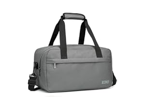 Kono 35 x 20 x 20 cm, bagaż kabinowy, torba podróżna pod siedzenie, torba lotnicza z paskiem na ramię, 14 l, szary, S(35x20x20cm), Bagaż podręczny