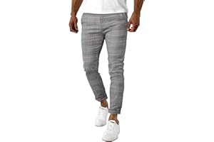 CZIMOO Pantaloni da Uomo Pantaloni da Abito Casual Slim Fit con Tasche Pantaloni Stretti da Uomo Elasticizzati