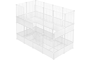 EUGAD Wybieg dla królików, wybieg dla królików, wybieg dla świnek morskich, klatka dla świnek morskich, wybieg dla małych zwierząt wewnątrz, biały szer. x wys. 144 x 107 x 74 cm