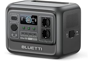 BLUETTI Elite 100 V2 (2025 Neu) Tragbare Powerstation, 1024Wh Solar Generator mit 2 1800W AC Ausgängen (3600W Surge), 35% Kompakter, LFP Batterie Backup für Camping, Notstrom & Off-grid