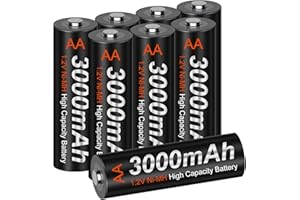 CITYORK 3000mAh AA NI-MH Akumulatory o dużej pojemności 1200 cykli Akumulator AA z pojemnikiem do przechowywania [opakowanie 8 sztuk]