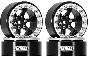 INJORA 1.3" Aluminium Beadlock Wheels -5.25mm Offset for SCX24 TRX4M 1/24 1/18 RC Crawler