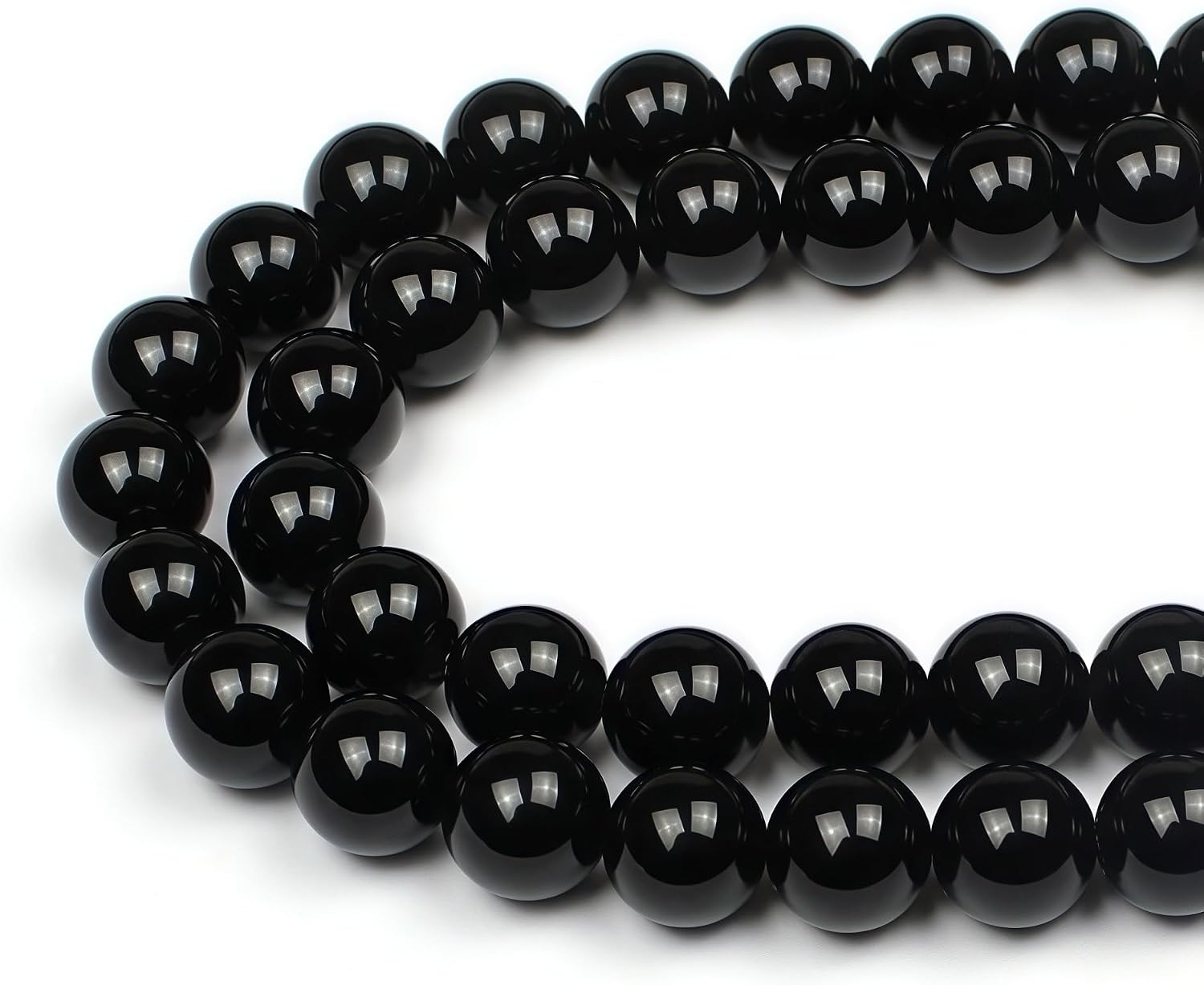 MJDCB 6mm 60 piezas Cuentas de Piedra Ónice Negro Redondas Sueltas Piedras Semipreciosas Naturales para Hacer Joyas Pulseras Collares