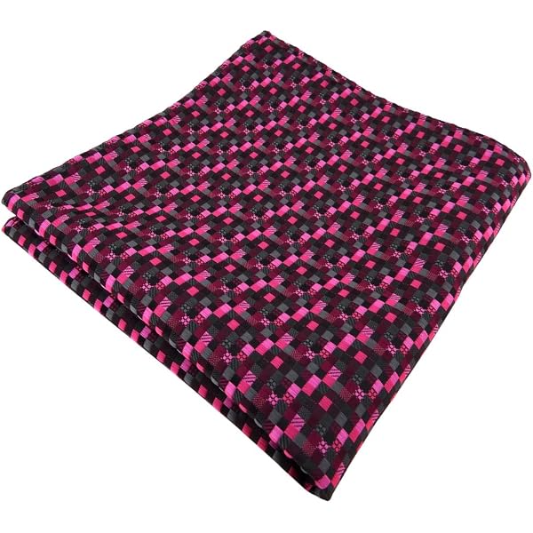Designer Seidenkrawatte Magenta Lila Anthrazit Schwarz Kariert