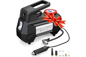 SKEY Electric Air Pump Bicycle Portable Air Compressor 12 V 150 PSI Digital Mini Compressor with Automatic Shut-Off for Car, Bike, Motorcycle, Balls, etc. with Black Bag, Dark Black